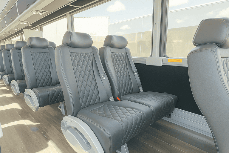 interior of Cary Coach Bus Service charter bus