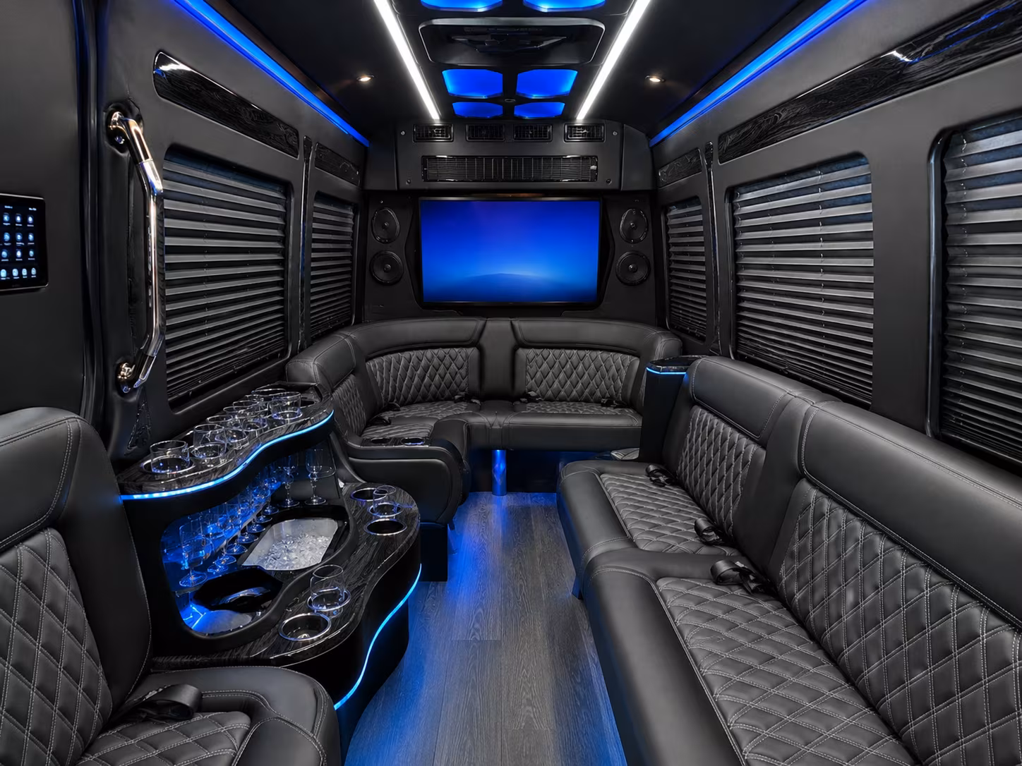 cary 40 passenger party bus interior