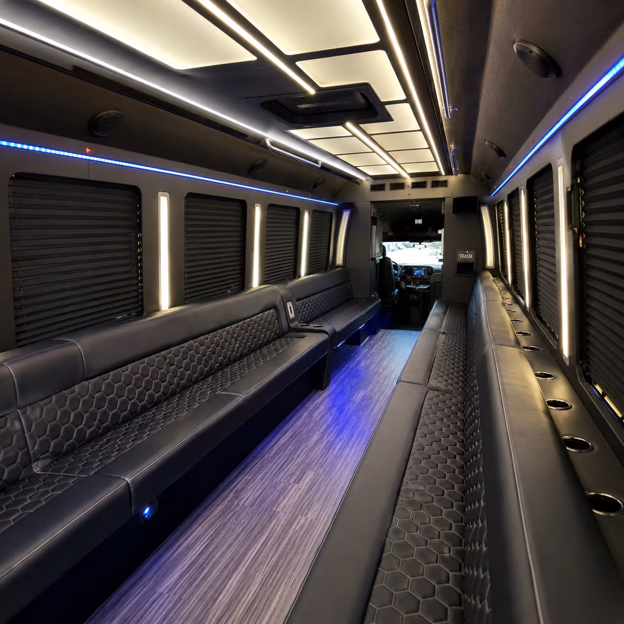 cary party bus rental interior